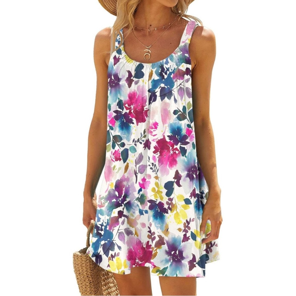New • Bright Floral Patterned Dress